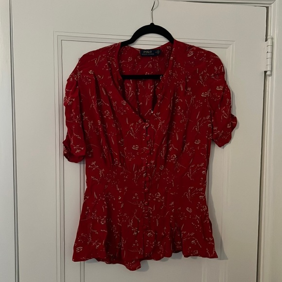 Polo Ralph Lauren Tops - Red patterned Polo Ralph Lauren Blouse